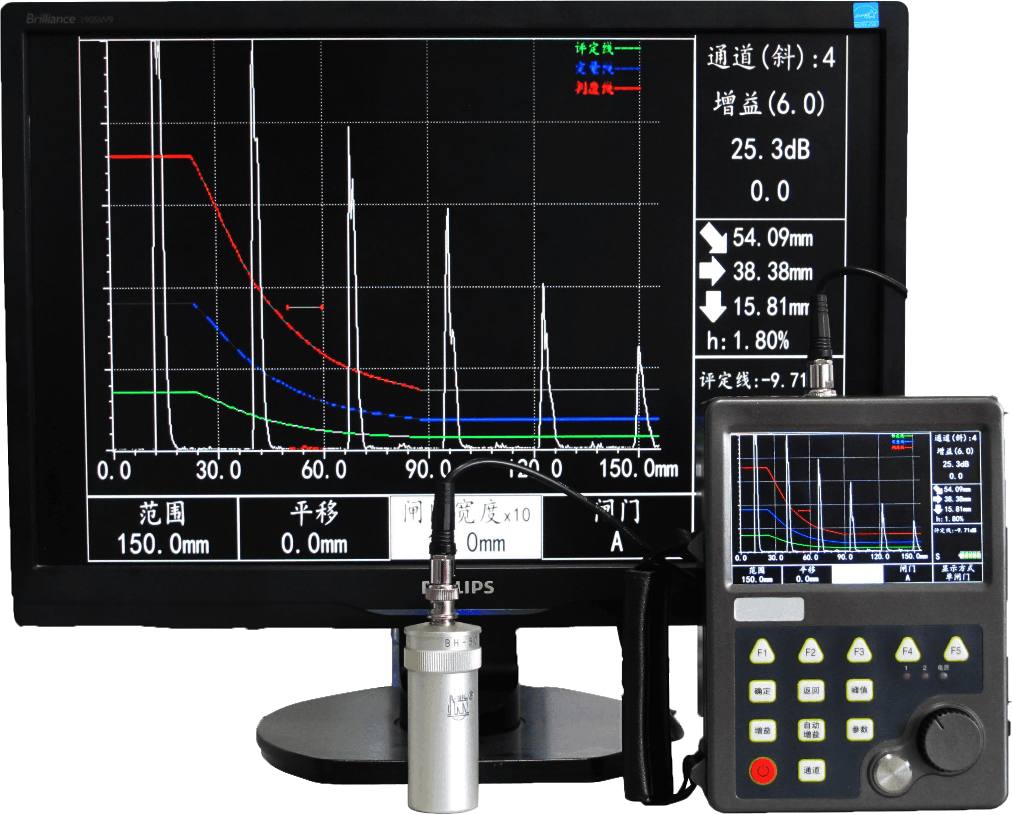 超聲波探傷測厚一體機(jī)實(shí)物圖